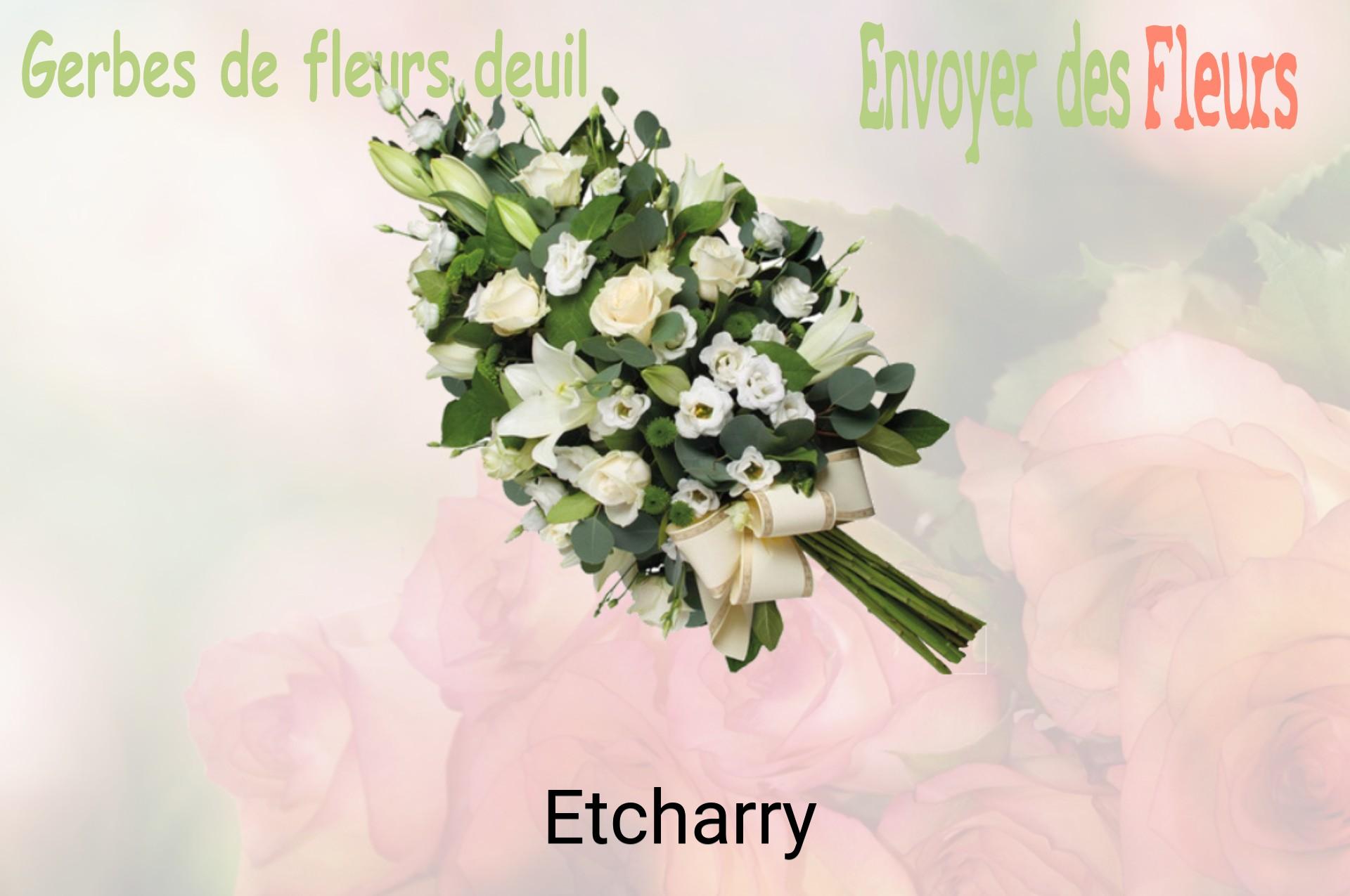 Gerbe de fleurs de deuil livrée à Etcharry